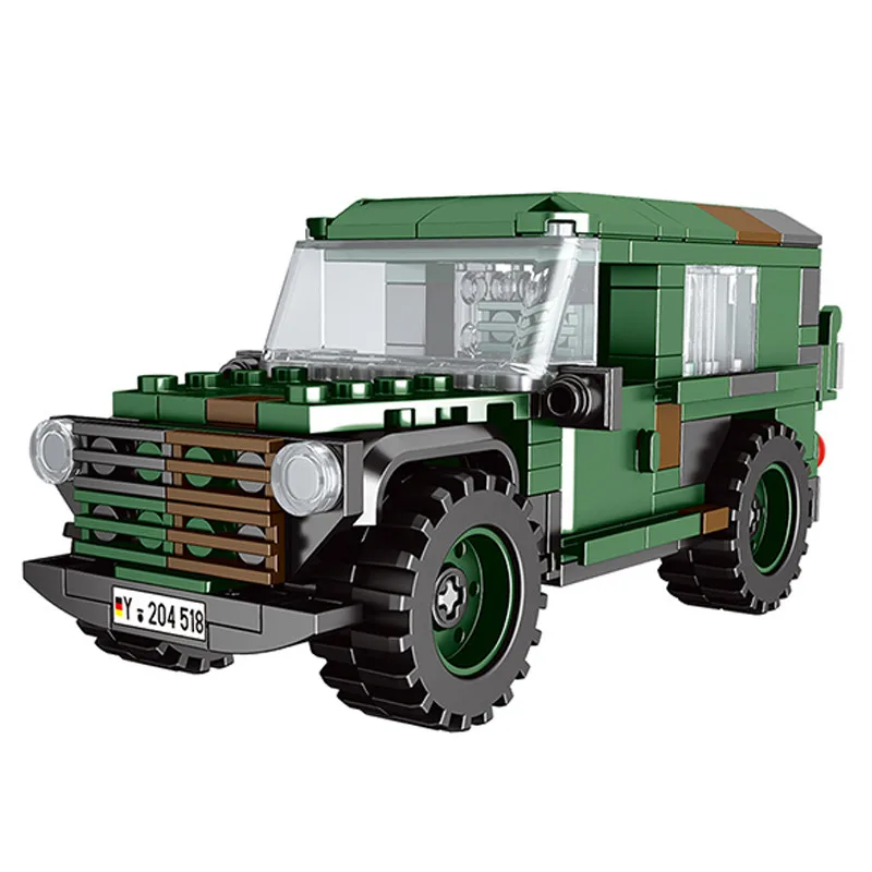 

1:30 Car Model Military Vehicle Building Blocks DIY City SUV WW2 Truck Educational Toys Bricks Gift For Children