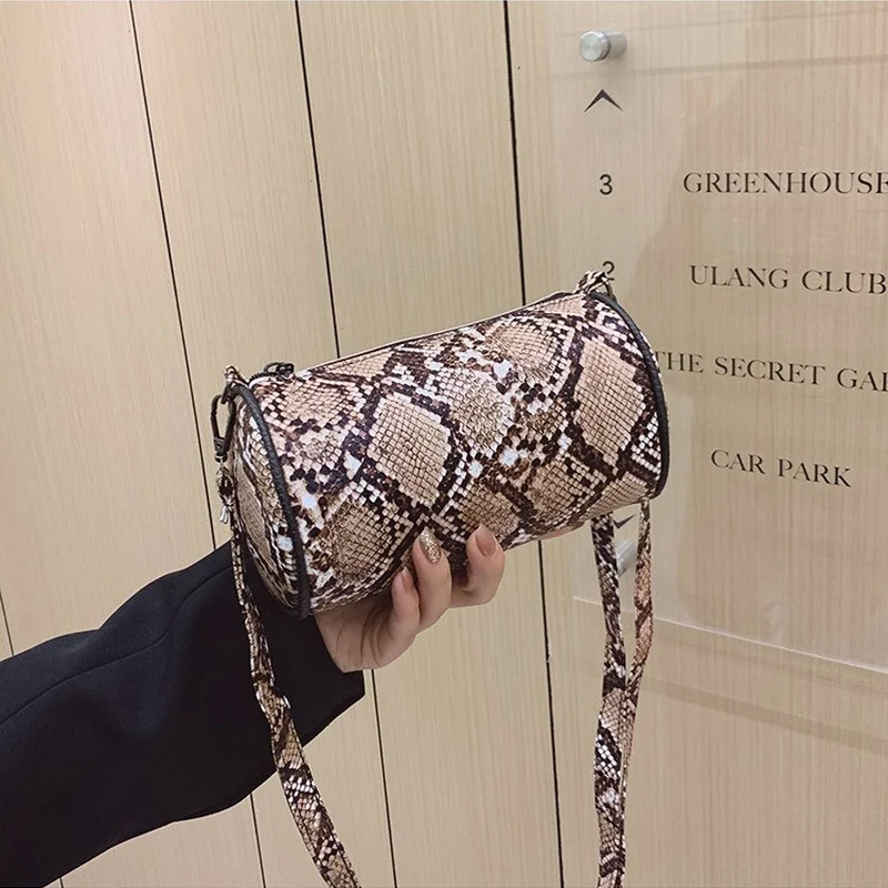 

Cylindrical Pattern Pattern Messenger Bag Animal Pattern Ladies Clutch Bag New PU Leather Bag Purses Crossbody Satchels