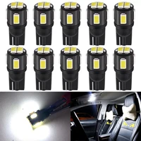 10pcs w5w led t10 led bulbs 5630 6smd for car parking position lights interior map dome lights dc 12v white auto lamp 6500k