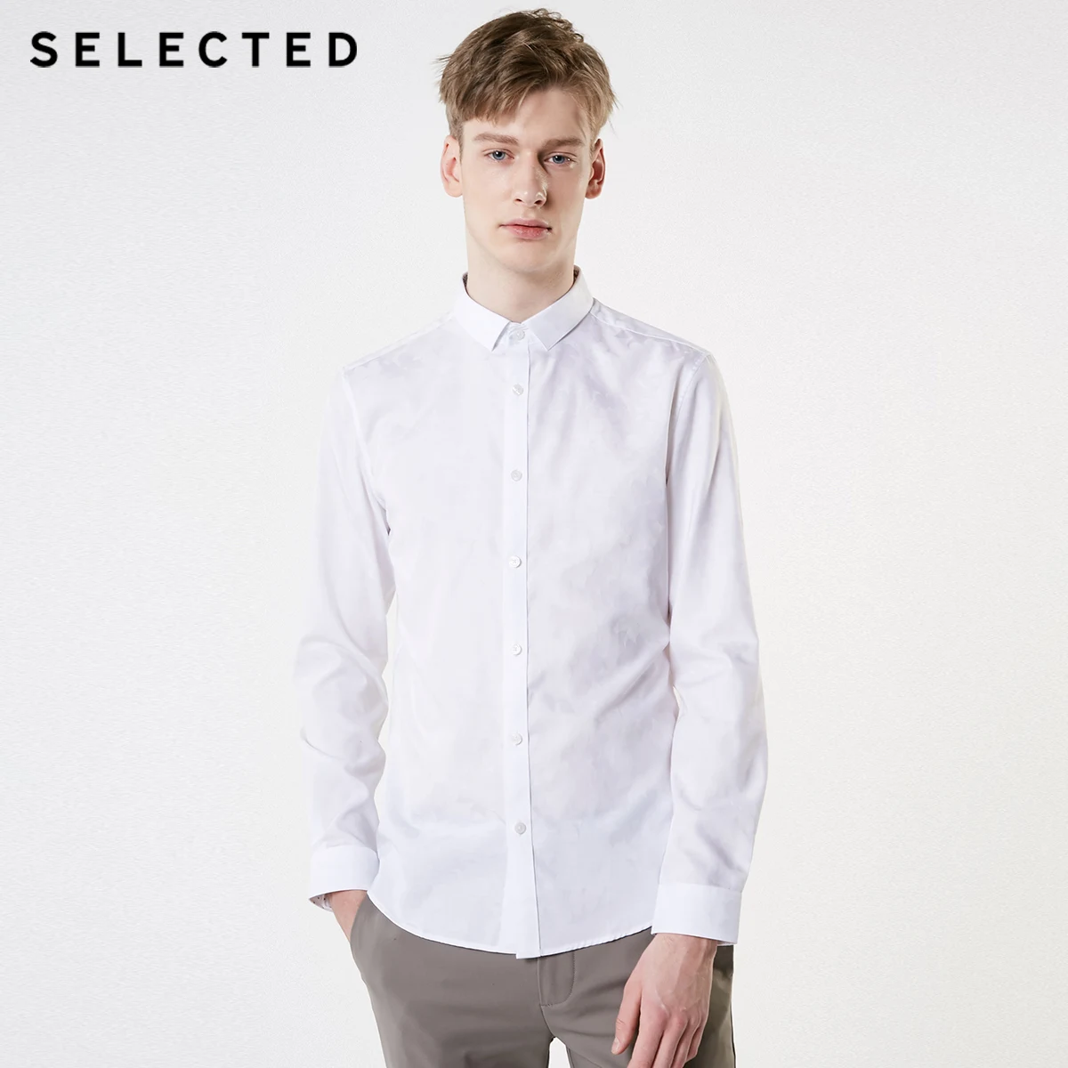 

SELECTED Men's Slim Fit 100% Cotton Dark Pattern Casual Shirt S|419205516