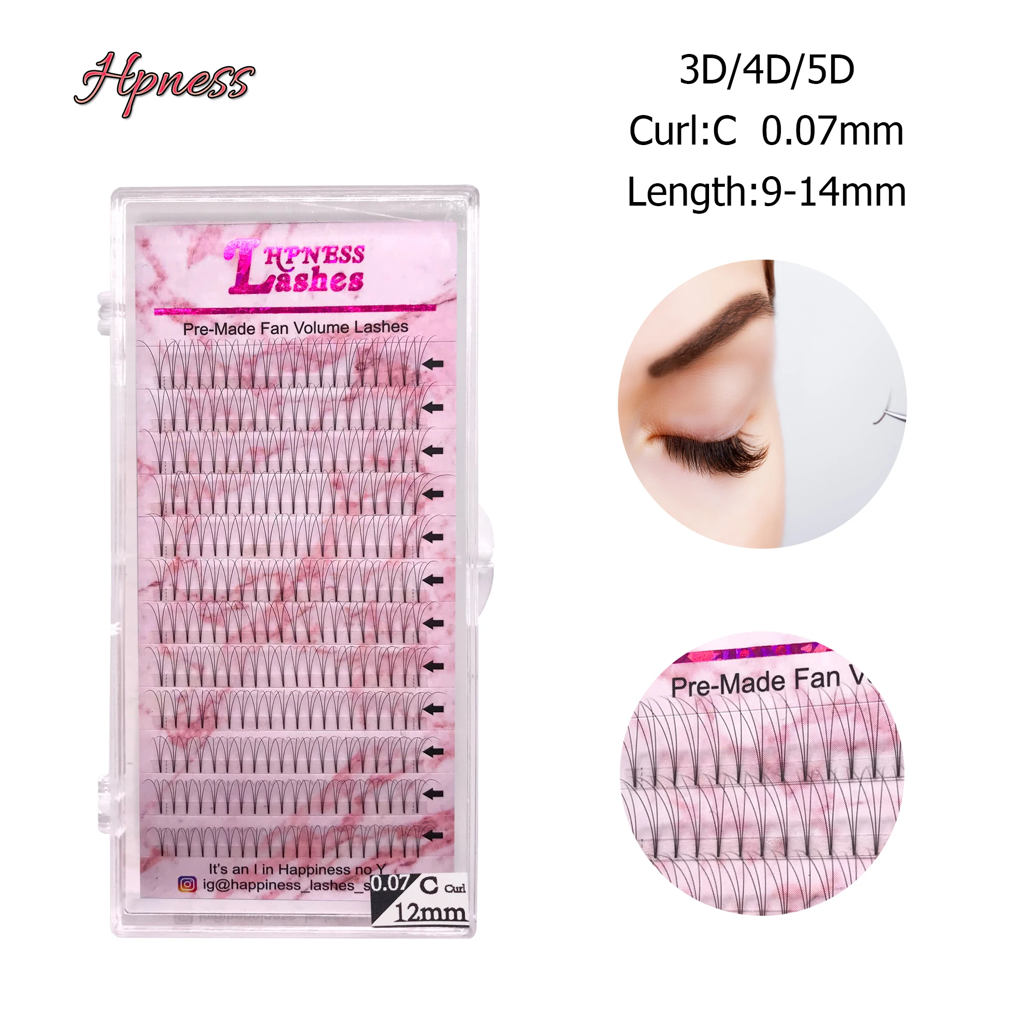 Предварительно сделанные объемные вееры для наращивания ресниц 3D/4D/5D с коротким