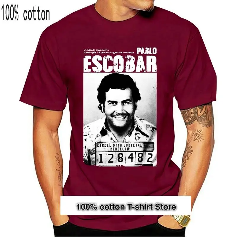 Camiseta de Pablo Escobar para hombre, Camisa de algodón de 100%, de talla grande, de la Mafia, Scareface, Luciano, Capon, nueva