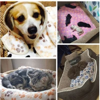 pet dog bed blanket soft fleece cat cushion blanket winter warm paw print pet cats cover blanket for small medium large dogs mat