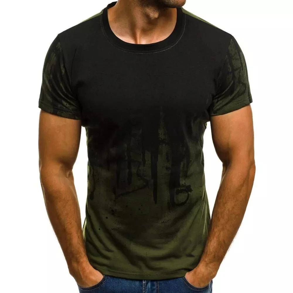 

Factory direct fashion summer men's t-shirt hand-painted ink painting printing casual T-shirt men's clothing t-shirt for men