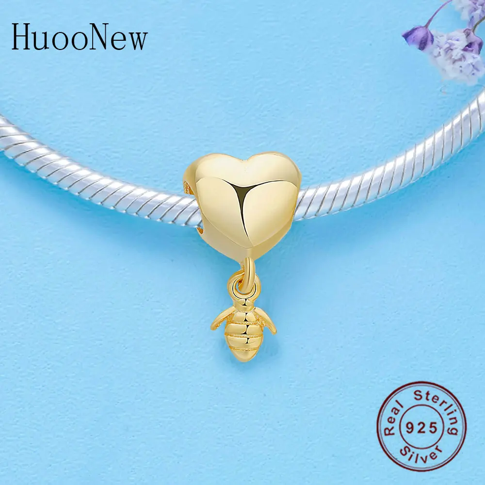 Подходящий оригинальный Шарм браслет Золотая маленькая пчелка Оригинальное