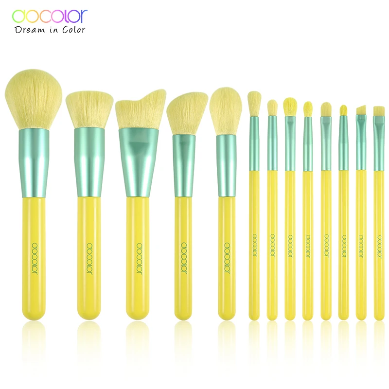 

Docolor 13PCS Makeup Brushes Powder Foundation Eye Shadow Blending Blush Brush Beauty Cosmetic Neon Make Up Brush Maquiagem