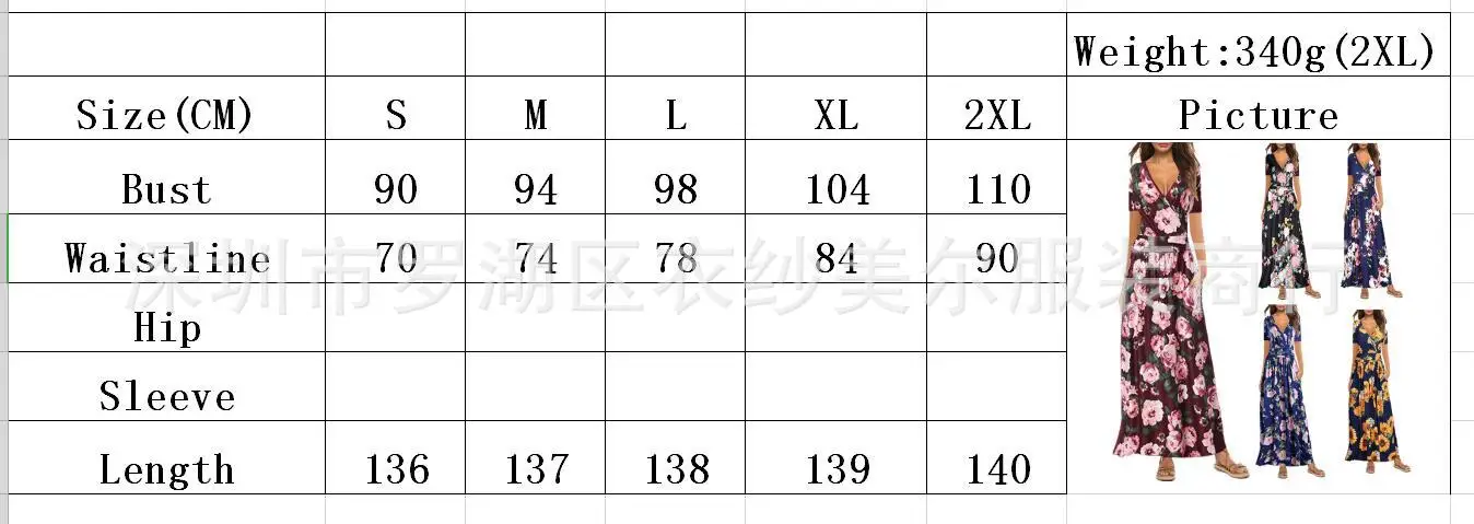 

Women Fashion Long Dress Print Floral V Neck Short Sleeve Ankle Length Pocket Dress Vestidos De Mujer Feminino Elegant Summer