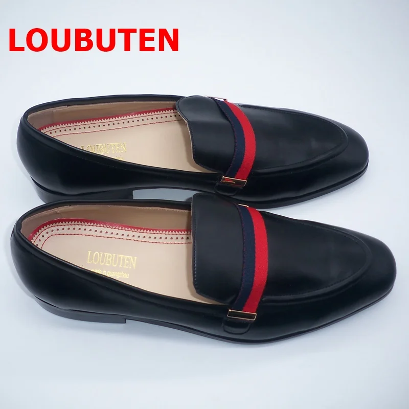 Лоферы LOUBUTEN мужские из мягкой натуральной кожи повседневные туфли без застежки