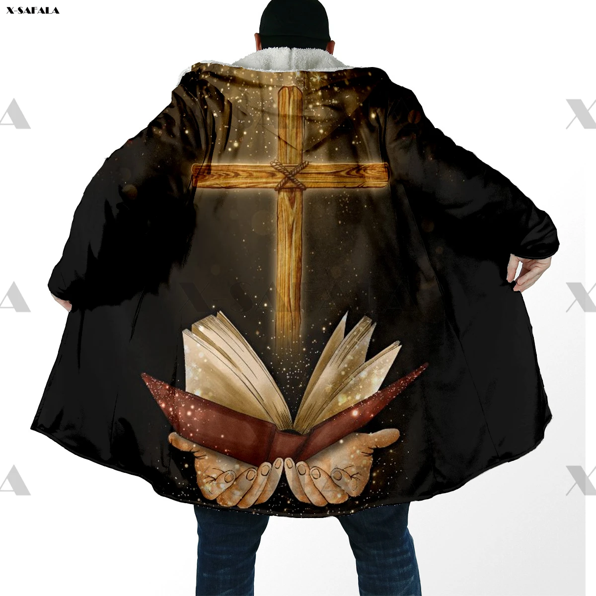 Толстовка с капюшоном и 3D-принтом дракона воина длинное пальто плащ толстая