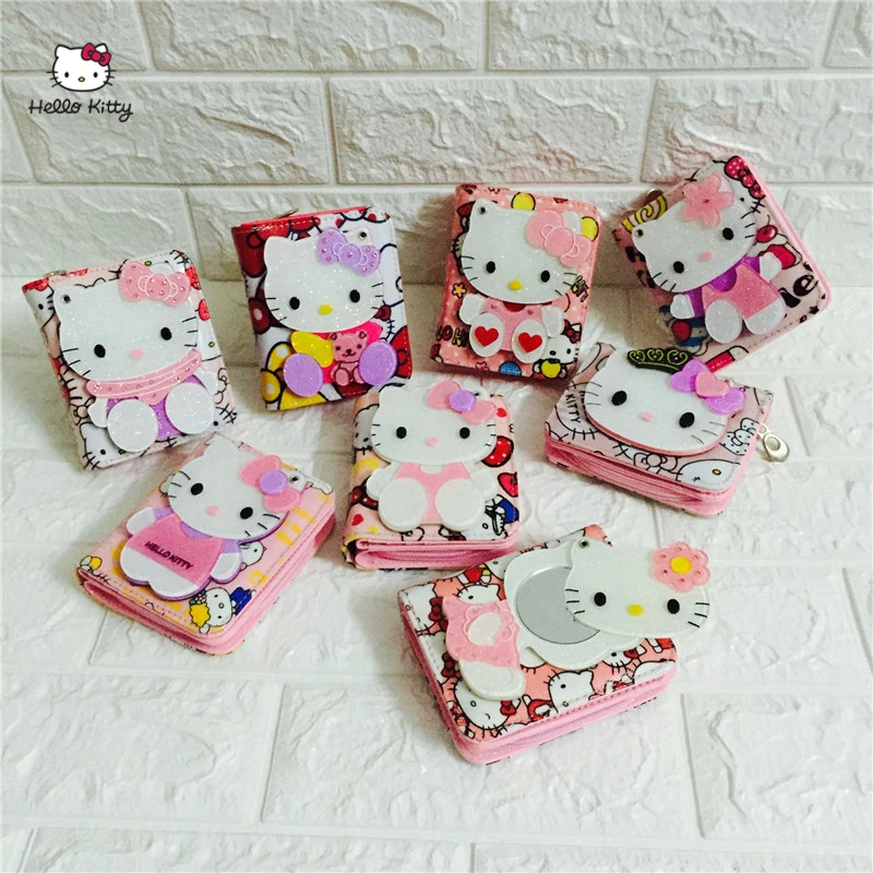 HELLO KITTY Модный женский короткий кошелек с рисунком милый детский индивидуальный