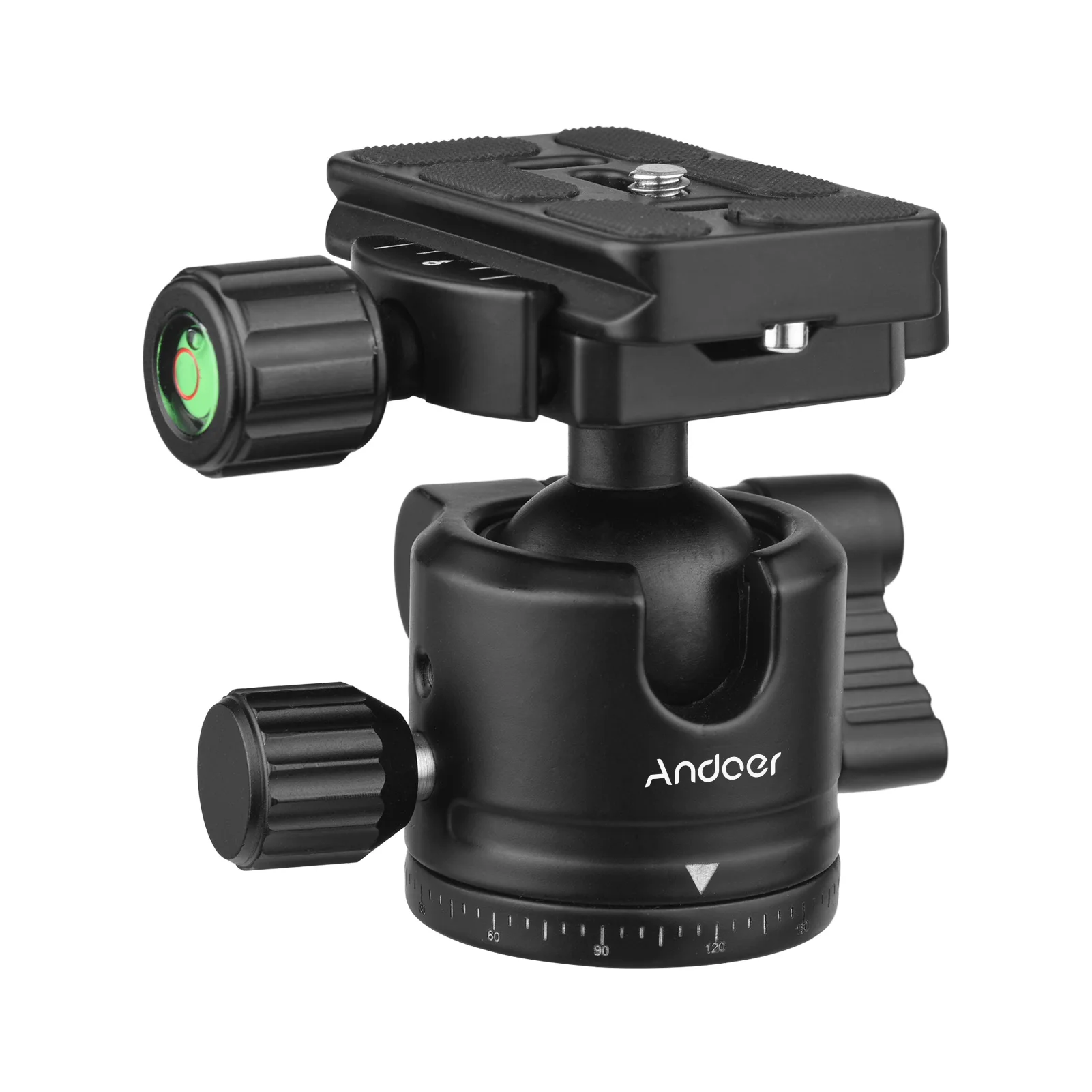 

Andoer Panorama Ball Head Tripod Mount Ballhead U-Groove Low Gravity Center Aluminium Alloy Payload 12kg Capacity 2*QR Plate