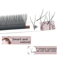12 rows of 0 07 yy y shape eyelashes extensionlight natural 4d makeup cross bloom false eyelash premium mink soft