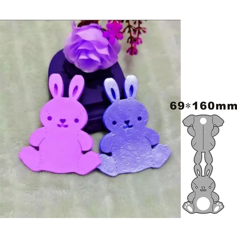 2021 Новые складные двухслойные металлические штампы в форме кролика для