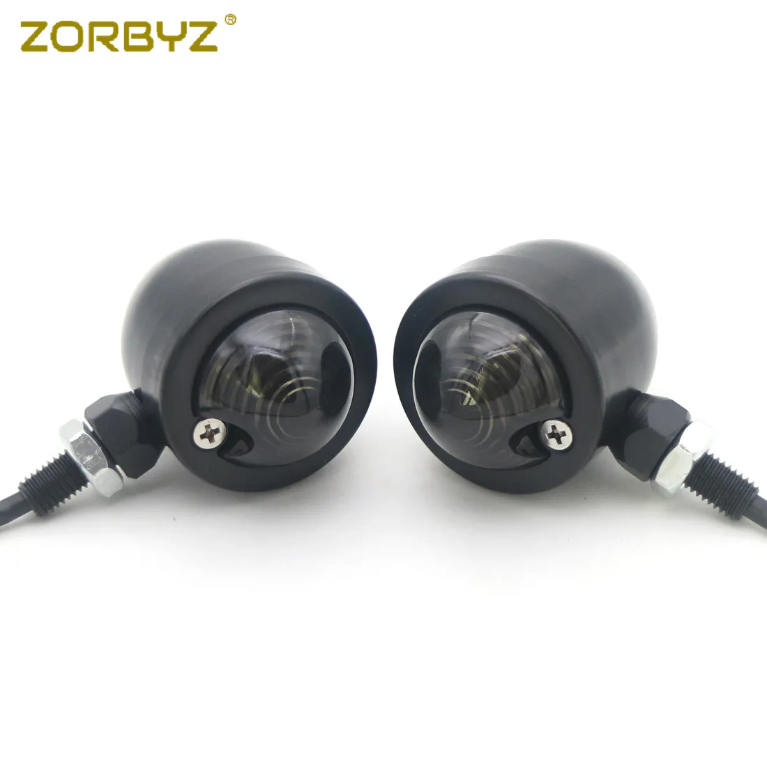 ZORBYZ черный металл пуля дым/янтарный/прозрачные линзы указатели поворота
