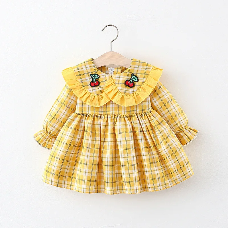 

Kdis/милое платье для девочек; Сезон весна-осень; Платье трапециевидной формы с цветочным рисунком и длинными рукавами и оборками для девочек;...