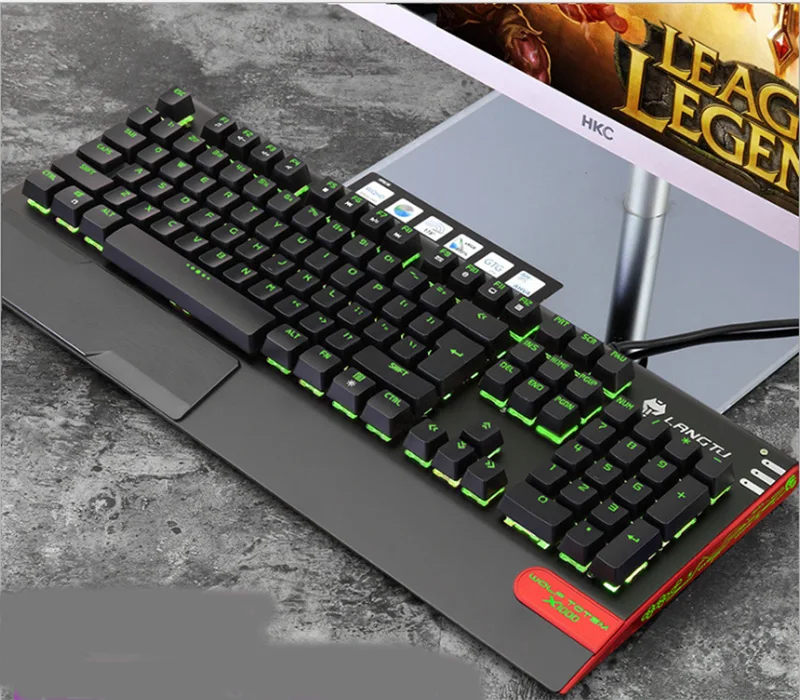 k1000 gaming keyboard with wrist restmechanical metal usb wired computer keyboard led backlit keyboard and large mouse pad free global shipping