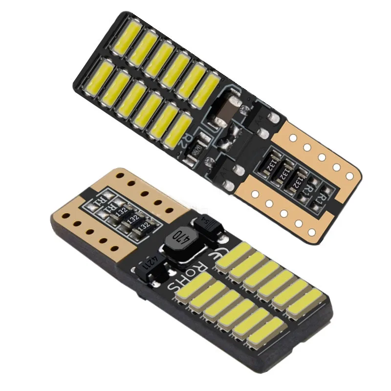 10-100 шт. Led декодирования постоянный ток Ширина индикатор T10 4014 24smd номерной знак