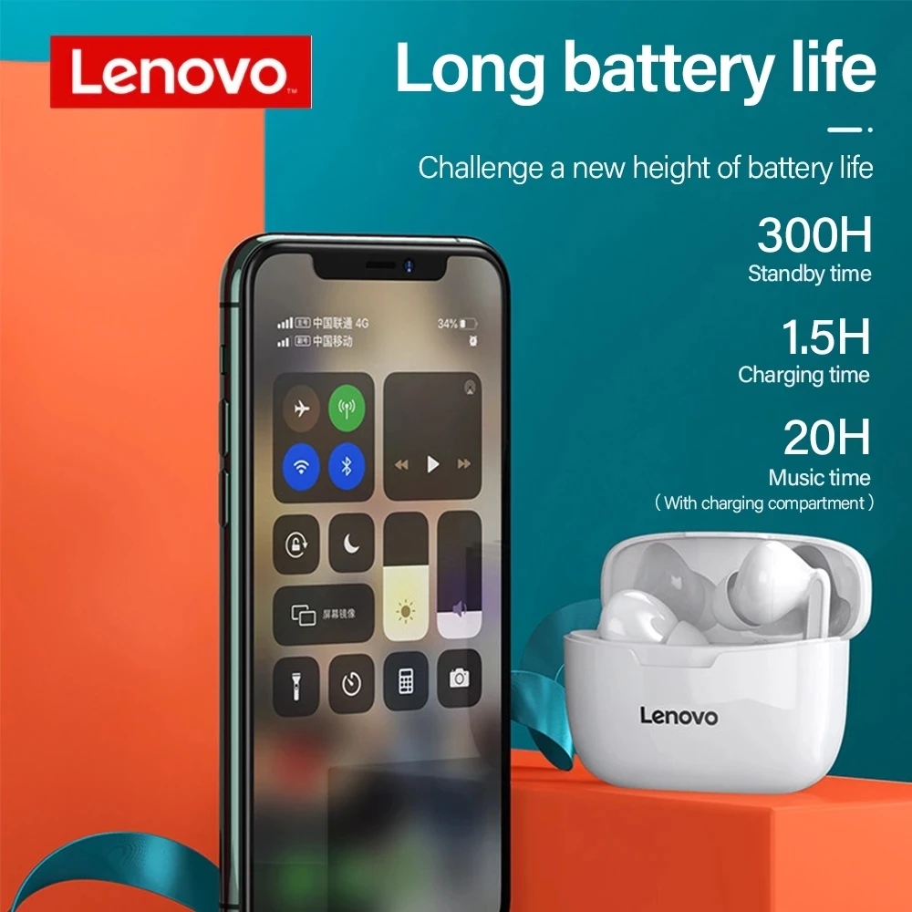 Bluetooth-наушники Lenovo XT90 TWS IPX5 с сенсорным управлением | Электроника