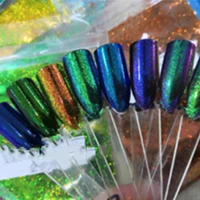 10g1bag nail chameleon powder 1128 chrome glitter powder dust nagelpuder 6 colors nail tips art decoration chameleon powder x1