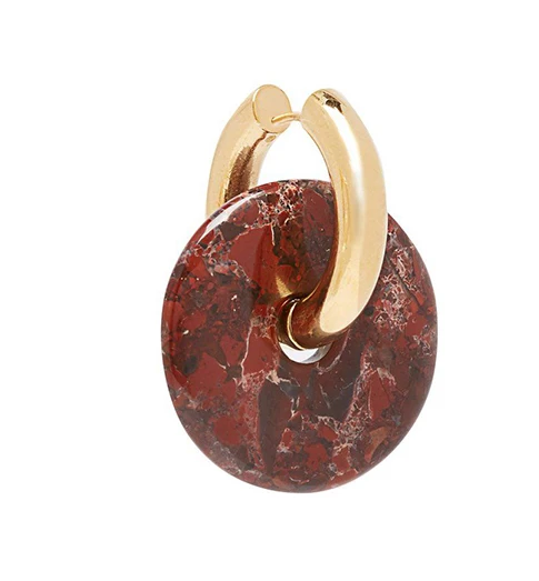 single earring Neefu wofu неодинаковые жемчужные серьги, блестящий барочный жемчуг, свисающие золотые рядом с черным натуральным каменный диск, серьги с резьбой - Окраска металла: single earring