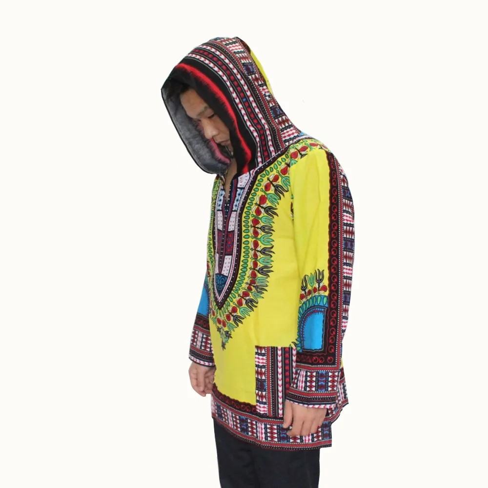 Турецкая футболка унисекс африканские Дашики толстовки с длинным рукавом 100%