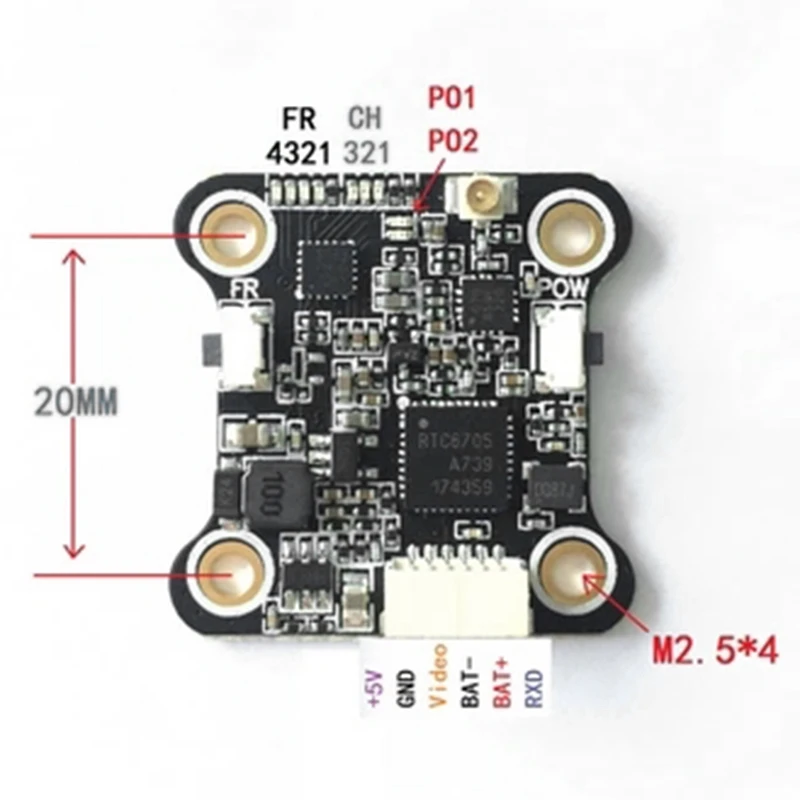 Мини 5848 5804 VTX 5 8G 48CH 25 MW переключатель 100 200 Видео передатчик к FPV RC гоночный