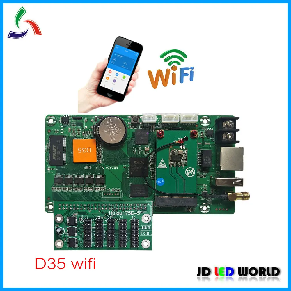 HUIDU D35/D35 WI-FI видео RGB светодиодный контроллер карты Замена D30 суппорт 512*128 пикселей