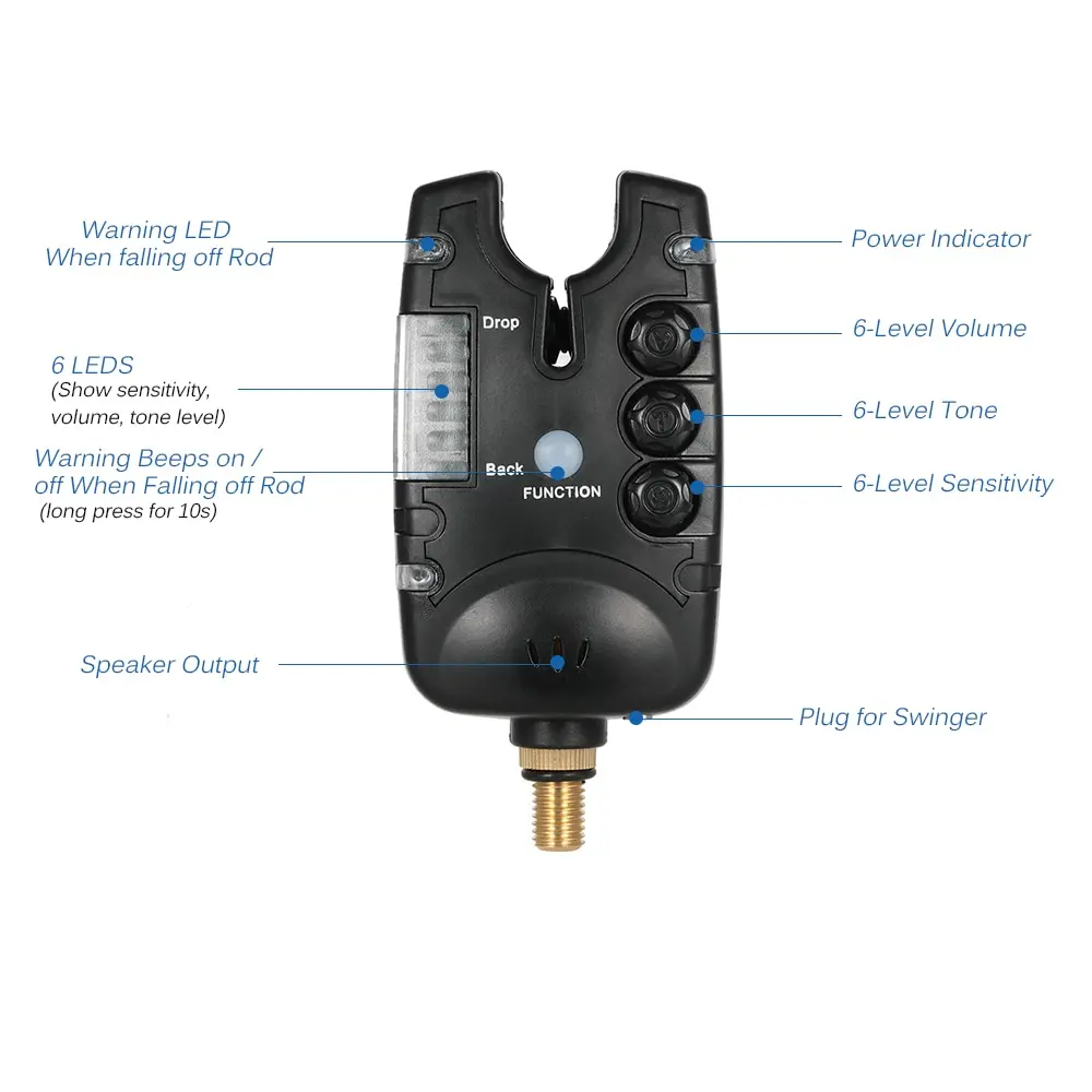 Lixada рыболовная сигнализация 6 светодиодов рыболовные предупреждения индикатор