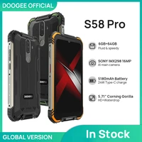 new doogee s58 pro mobile phone ip68ip69k waterproof rugged phone 5180mah 5 71fhddisplay 6gb64gb android 10 nfc smartphone