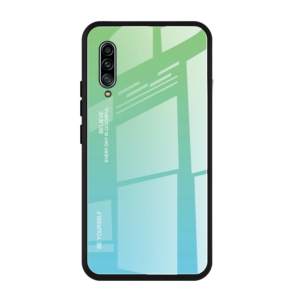 06 Закаленное Стекло чехол для samsung Galaxy A30S A50S A30 A40 A50 A60 A70 A80 A90 5 г Примечание 10 Pro S10 S11 Plus E градиент Цвет крышка - Цвет: 06