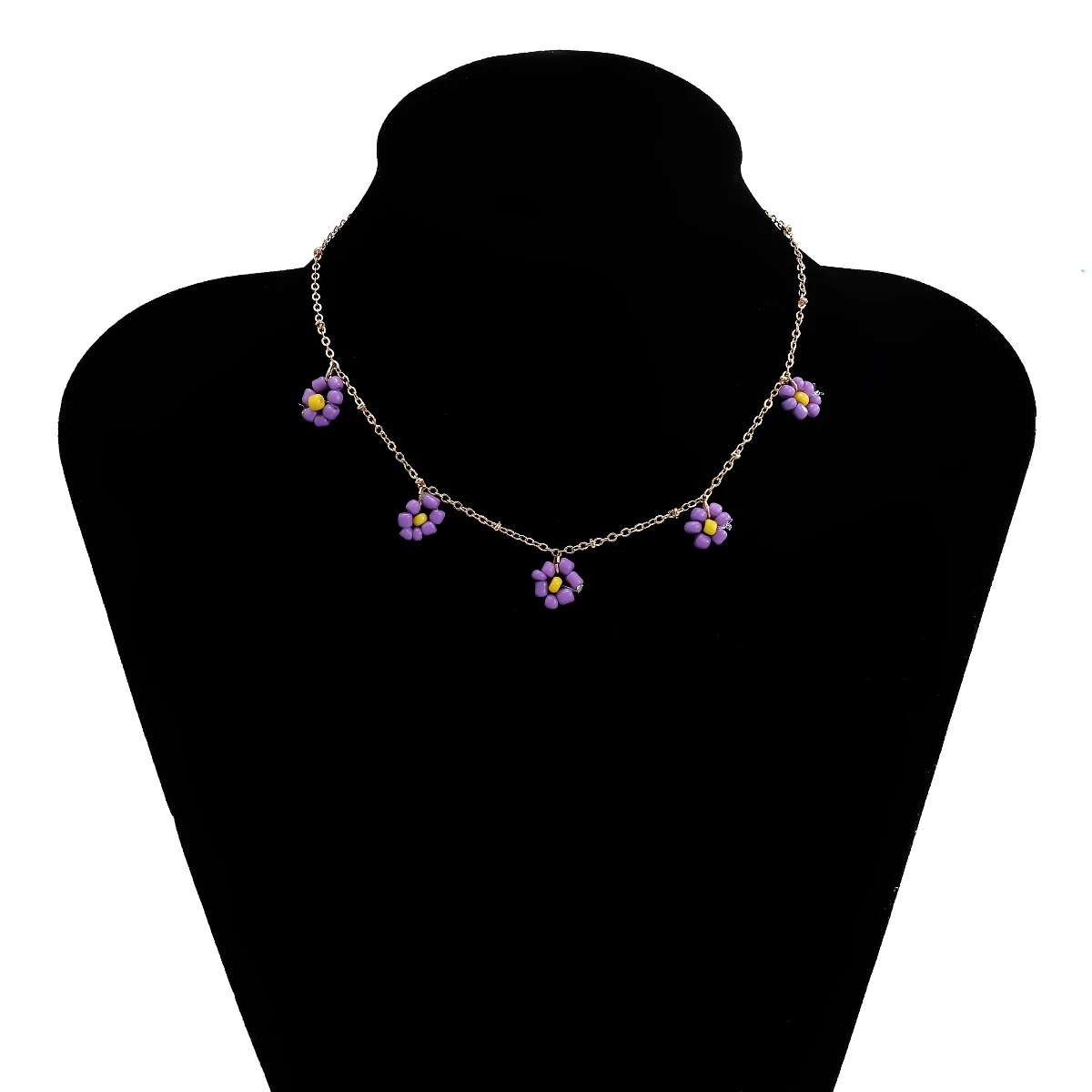 

2021 Bohemian Colorful Seed Beads Flower Choker Necklace Collar Statement Summer Boho Clavicle Short Necklace for Women Jewelry