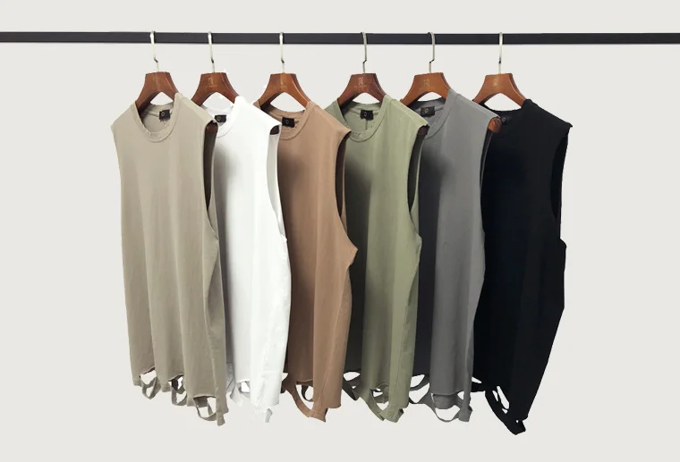 

BE 100% Cotton Men's Vest Solid Sleeveless Cutting Hem Unisex Tank Tops Fashion Boy Streetwear Multi Color Free Shipping