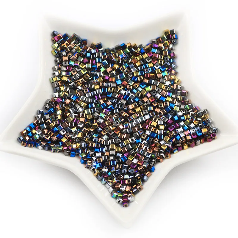 PEOOPLE покрытие AB 100 шт./лот 3 мм квадратная ручная работа DIY Австрийские хрустальные стеклянные бусины россыпью для ювелирных изделий Аксессуары