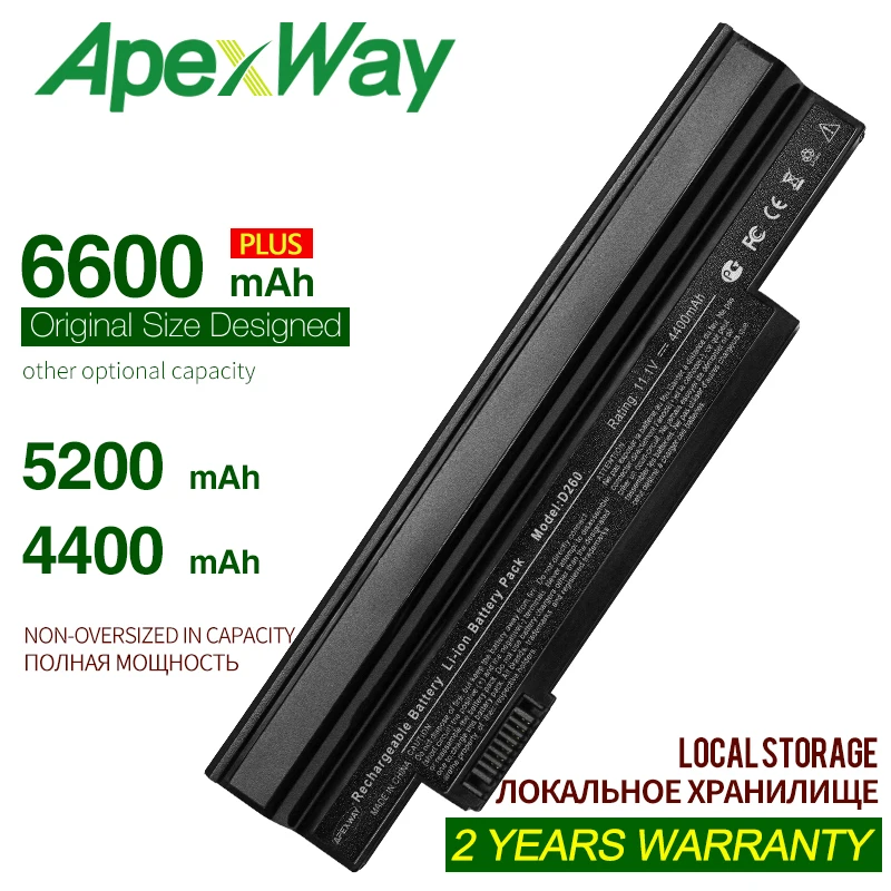 

Аккумулятор ApexWay для Acer Aspire one 253H, 532h, 532G, AO532h, eMachines 350, eM350, NAV51, NAV50, UM09H31, UM09H41, UM09G31, UM09H75