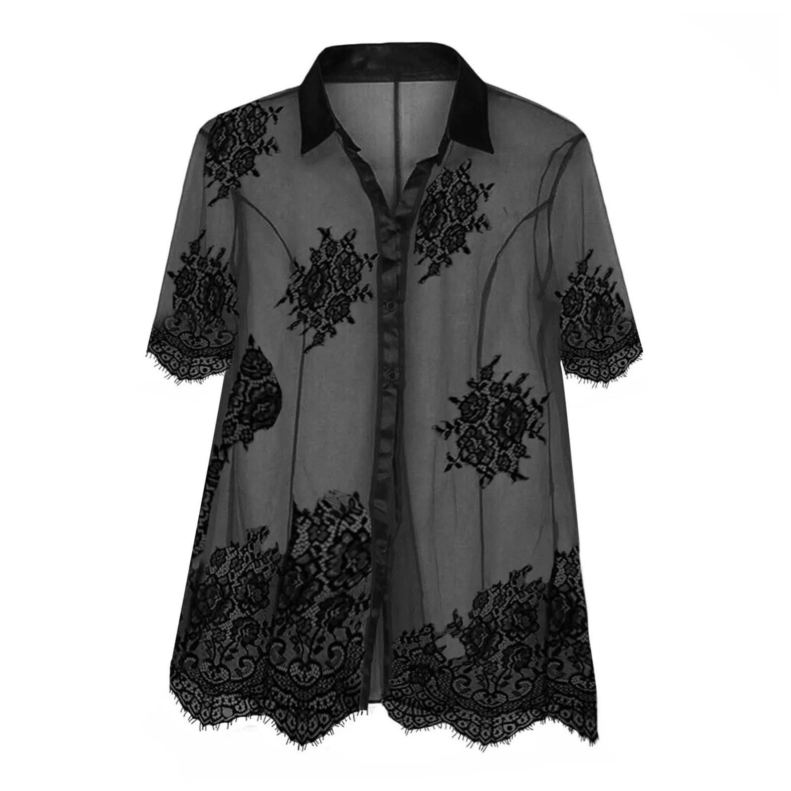 Ночное платье с цветочной вышивкой женское сексуальное ночное белье Прозрачная