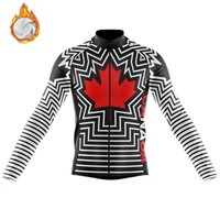 canada cycling clothes winter thermal fleece cycling jackets outdoor long sleeve warm bike shirts men road bicycle wear maillot