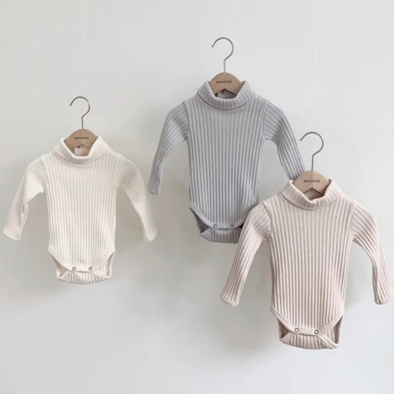 

Baby Girl Bodysuit 2021 Spring Newborn Girls Boys Long Sleeve Turtleneck Thicken Jumpsuit Kids Baby Outfits Clothes For 0-24M