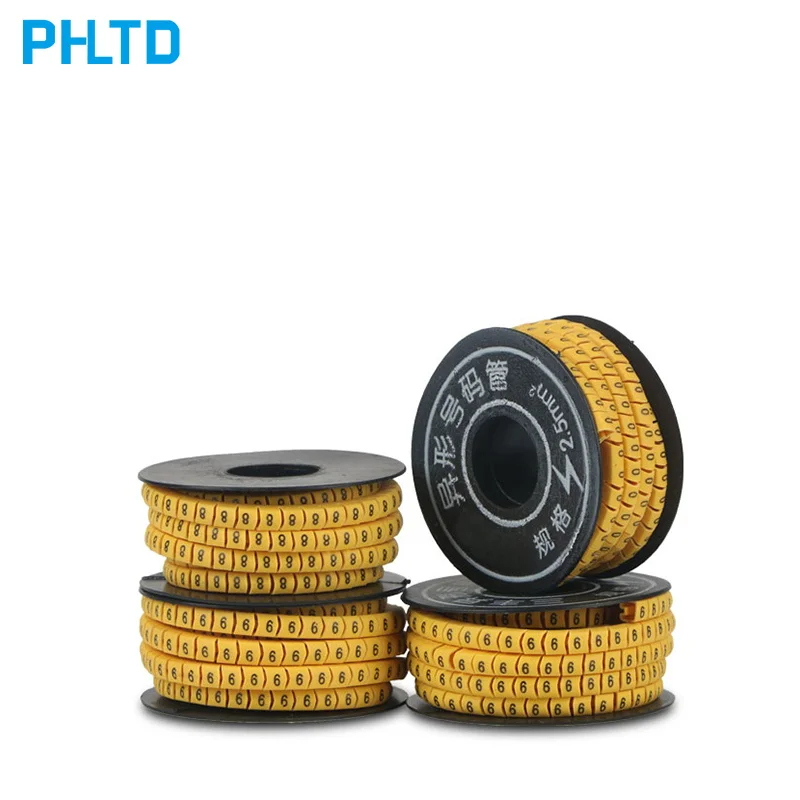 Network cable number tube 0-9 500pcs wire finishing sleeve 1.5 2.5 4 6 square line label | Обустройство дома