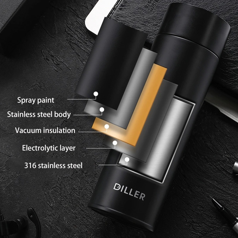 Вакуумная Изолированная бутылка для воды с Светодиодная панель температурного