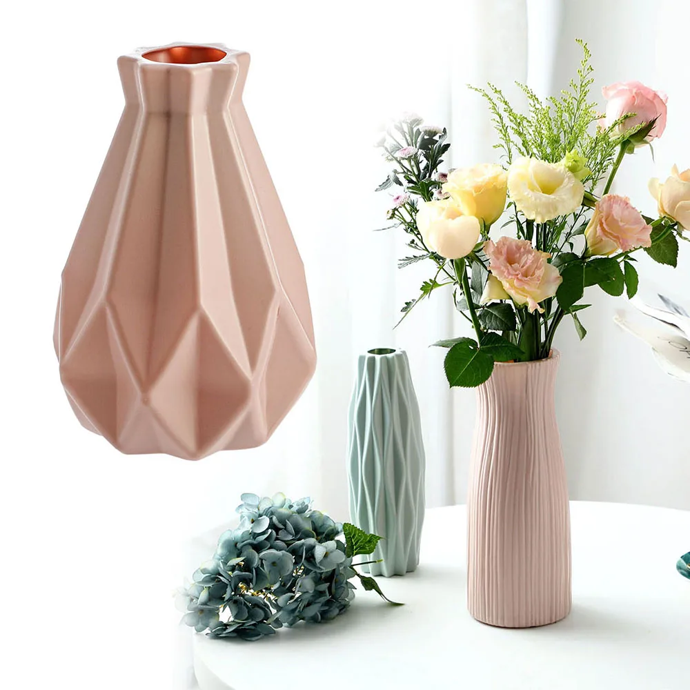 

Origami Plastic Flower Vase Decoration Simple Fresh Water Culture Decoration Ornament Nordic Creative Living Room Modern Decor