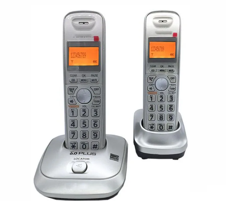 Two Handsets Silver DECT 6,0 Plus цифровой беспроводной телефон с внутренней связью ID Домашний Беспроводной телефон английский испанский язык - Цвет: Two Handsets Silver
