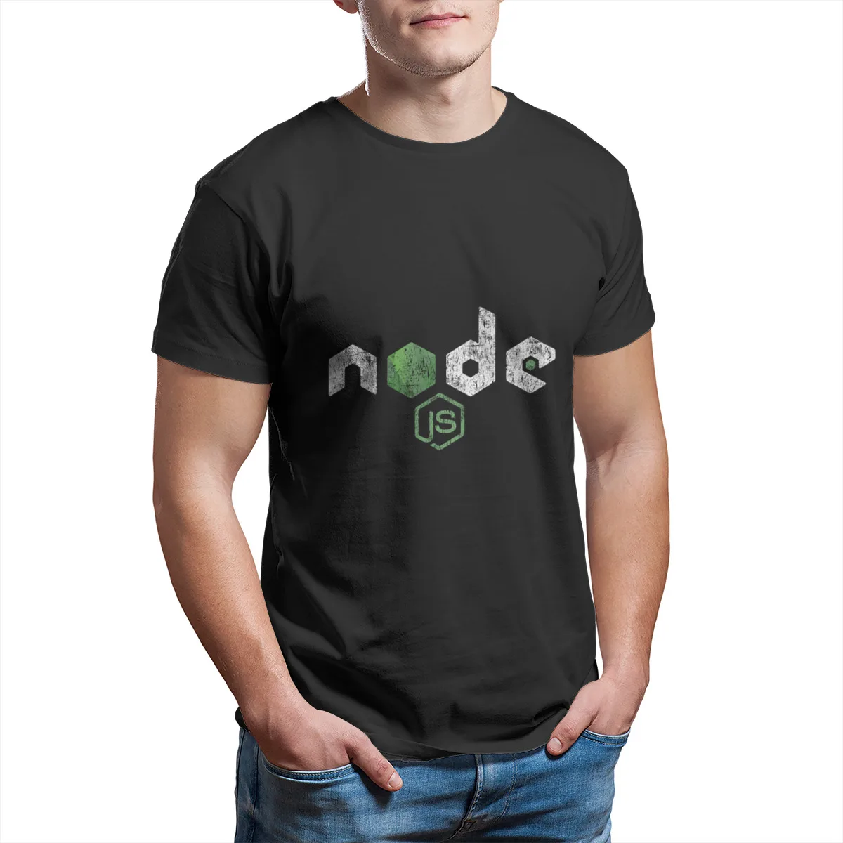 

Оптовая продажа, винтажная программирующая футболка NodeJS с программирующим оформлением, модные игры, смешные футболки в стиле панк с коротк...