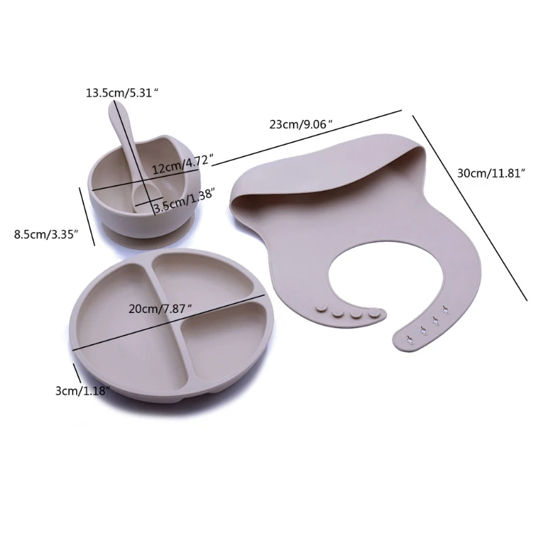 

4Pcs/set Silicone Baby Feeding Bowl Tableware Spoon BPA Free Silicone Dishes