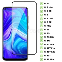 9d full tempered glass for xiaomi mi 11 10 lite 10t pro 11i 9t 9 8 se play a3 5s mix 2 2s 3 safety protective screen protector
