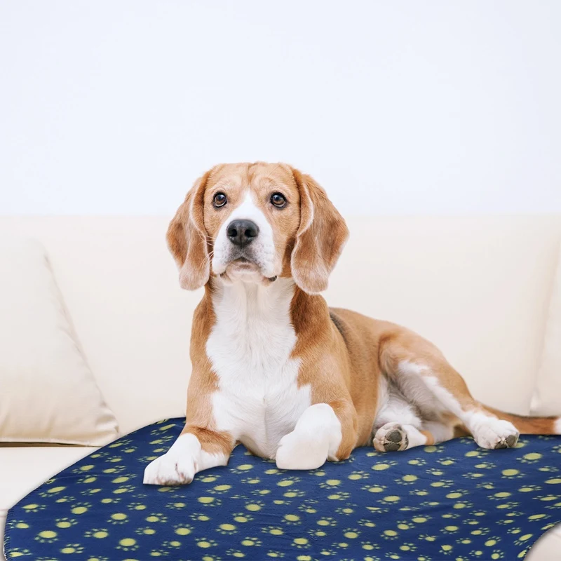 

6 Cute Flannel Paw Print Blanket Cat And Dog Mattress Winter Blanket Warm And Soft Mattress Household Pet Supplies Dropshipping