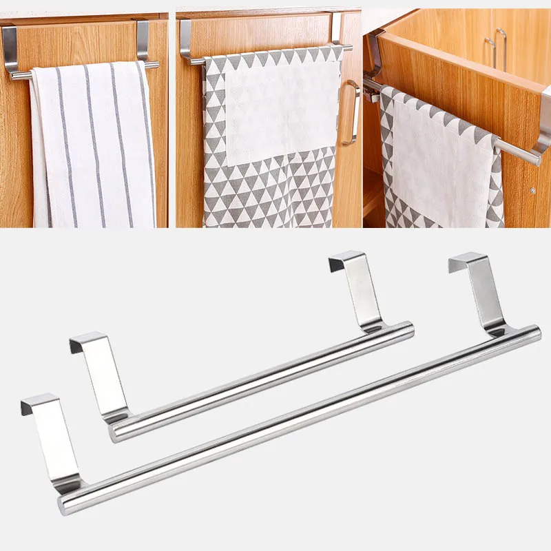 

2 Size Door Hanger Bathroom Kitchen Cabinet Shelf Rack Towel Racks Over Door Towel Racks Bar Hanging Holder Bathroom Door Hooks