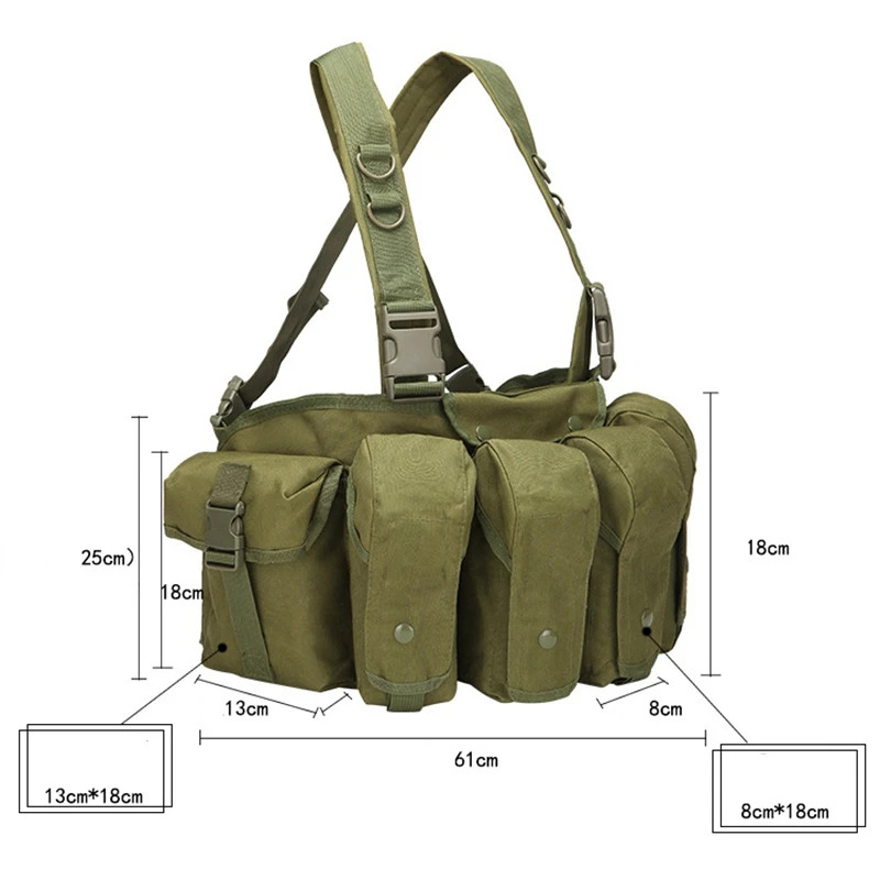Military Army Webbed Gear Tactical Vest Body Armor Hunting Carrier Airsoft Accessories Equipment AK 47 Molle Magazine Pouch | Спорт и