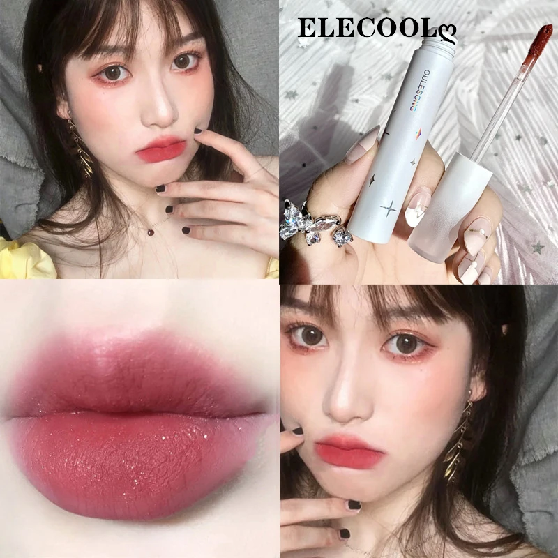 

ELECOOL 6 Colors Velvet Matte Liquid Lipstick Waterproof Lip Gloss Long Lasting Lip glaze Women Red Lip Tint Beauty makeup