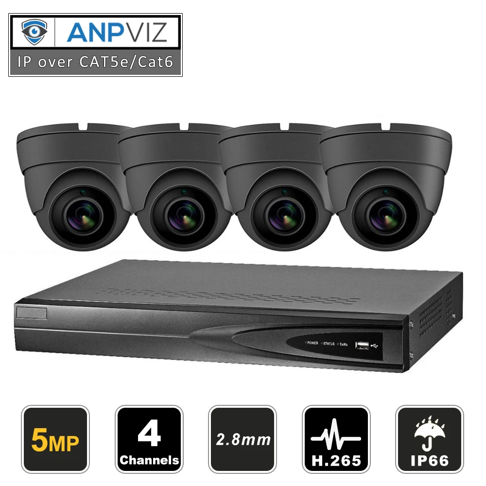 Новинка 2019 NVR наборы 4CH комплект видеонаблюдения 5 0 MP металлическая IP камера для