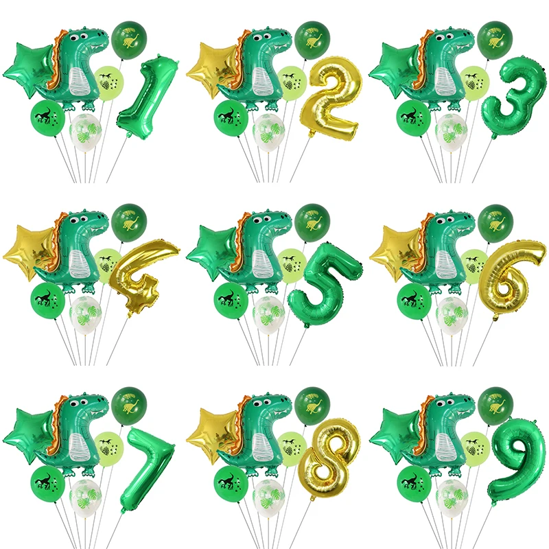 

7pcs Dinosaur Foil Balloons Boys Animal Balloons Happy Birthday Balloon Baby Kids Birthday Party Jurassic World Decoration